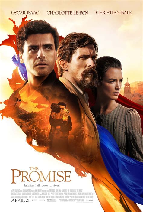 The promise the movie. Apr 14, 2017 · The Promise is directed by Terry George ( Hotel Rwanda) and stars Oscar Isaac, Christian Bale, Charlotte Le Bon, Angela Sarafyan, Shohreh Aghdashloo, Daniel Gimenez Cacho, James Cromwell and Jean Reno. The movie is set in 1922 amid the final days of the Ottoman Empire and centers on a love triangle in 1922 with a medical … 