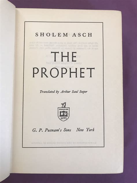 The prophet by Sholem Asch - Alibris