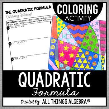 The quadratic formula coloring activity. Create your own worksheets like this one with Infinite Algebra 1. Free trial available at KutaSoftware.com. ©x d2Q0D1S2L RKcuptra2 GSRoYfRtDwWa8r9eb NLOL1Cs.j 4 lA0ll x TrCiagFhYtKsz OrVe4s4eTrTvXeZdy.c I RM8awd7e6 ywYiPtghR OItnLfpiqnAiutDeY QALlegpe6bSrIay V1g.N. 
