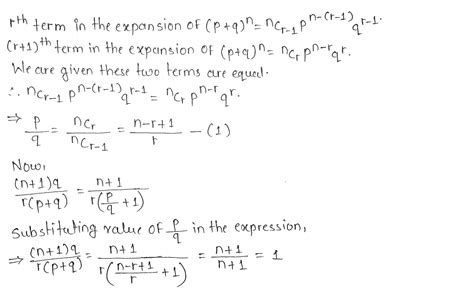 The ratio of the r^th term and the (r + 1)^th term in the ... - Toppr Ask