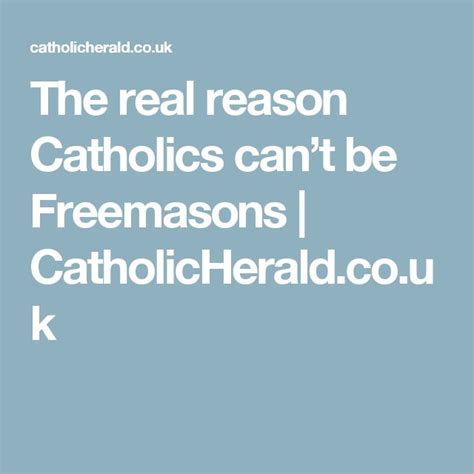 The real reason Catholics can