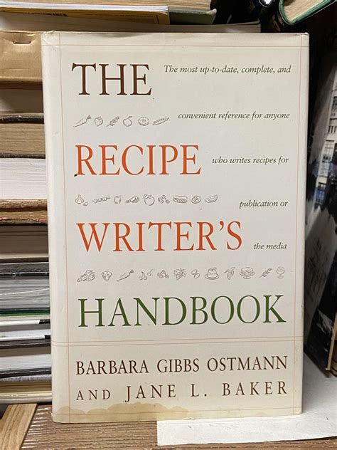 The recipe writers handbook by barbara gibbs ostmann. - Ben long manuale fotograf a digital.