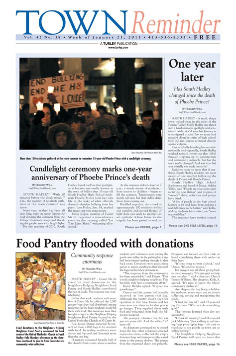 The reminder newspaper. TheReminder.  The Town Reminder is published week...