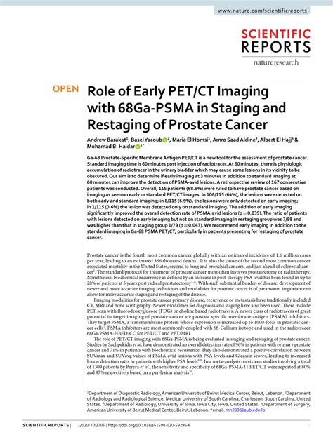 The role of PSMA PET/CT imaging in restaging of prostate cancer ...