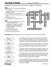 The role of media crossword puzzle answers. - The social media starter kit the simplified guide to getting started in social.