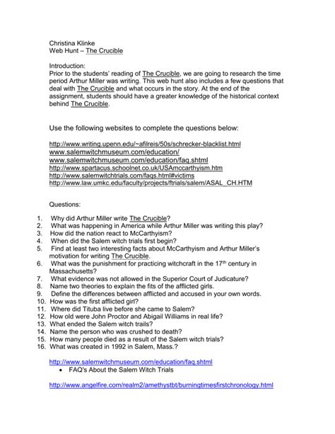The salem and other witch hunts commonlit answers key. The teacher may wish to read this portion aloud as a class. For homework, assign the article “ Salem (and Other) Witch Hunts ." Lesson 3. Lesson 5. Explain the herd mentality phenomenon. Analyze the full setting and explain how the setting helped to create the herd mentality that caused the witch trials. 