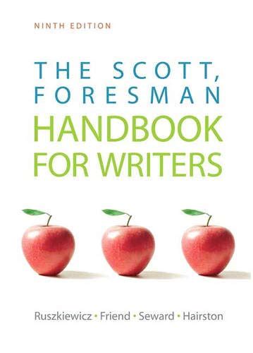 The scott foresman handbook for writers ninth edition. - Student solutions manual for gallian s contemporary abstract algebra 8th.