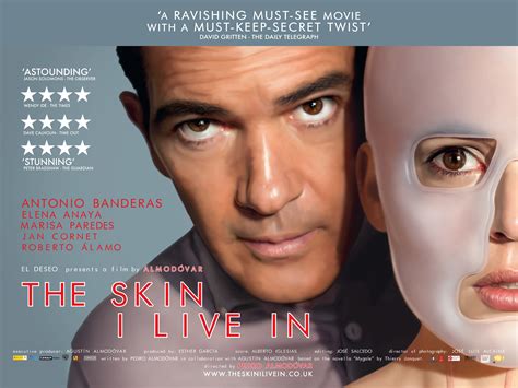 The skin live. About movie: Trailers: Posters: Movie details. AKA: La piel que habito (eng), The Skin I Live In (eng), Шкiра, в якiй я живу (eng) Movie Rating:7.6 / 10 (163270) [ ] - A brilliant plastic surgeon creates a synthetic skin that withstands any kind of damage. His guinea pig: a mysterious and volatile woman who holds the key to his ... 