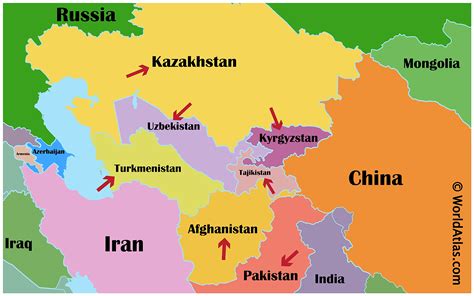 The stans map. Central Asia—sometimes referred to as the ‘Stans’—consists of Kazakhstan, Uzbekistan, Kyrgyzstan, Tajikistan, and Turkmenistan. Bordered by Russia in the north, China to the east, and Iran and Afghanistan down south, these five countries possess unparalleled natural beauty, unique culture and rich … 
