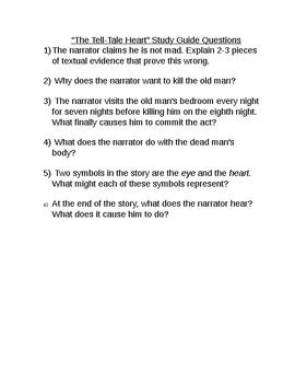 The tell tale heart study guide. - Romeo and juliet study guide questions.