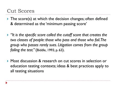 The term multiple cut scores refers to a the use of - Course Hero