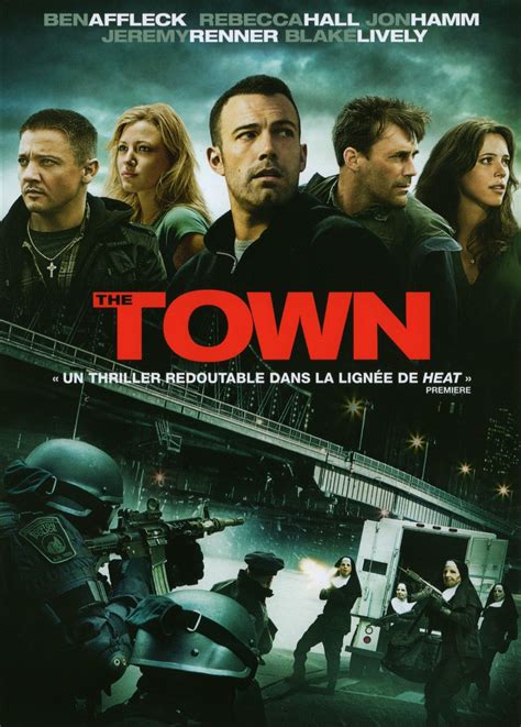 The Town is a 2010 American crime thriller film co-written and directed by Ben Affleck, adapted from Chuck Hogan's 2004 novel Prince of Thieves. The film stars Affleck, Rebecca Hall, Jon Hamm, Jeremy Renner, Blake Lively, Titus Welliver, Pete Postlethwaite, Chris Cooper and Slaine. Its plot follows a Boston … See more. 