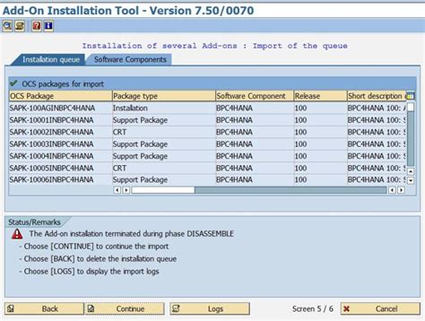 The tp buffer contains old, not completely processed OCS Packages …