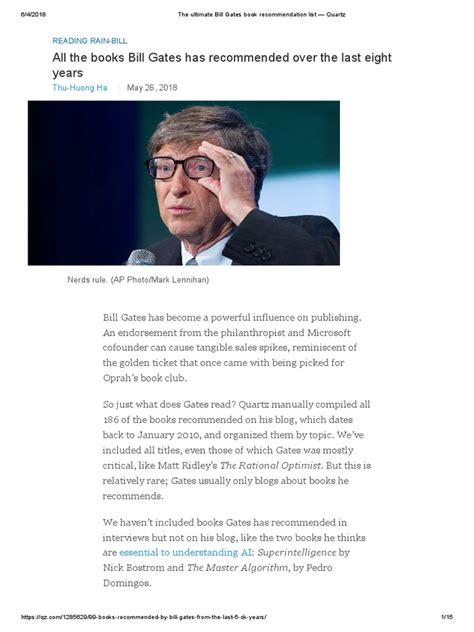 The ultimate Bill Gates book recommendation list - Quartz