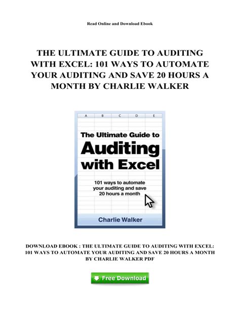 The ultimate guide to auditing with excel 101 ways to automate your auditing and save 20 hours a month. - Guide comptable des associations, 6e édition.
