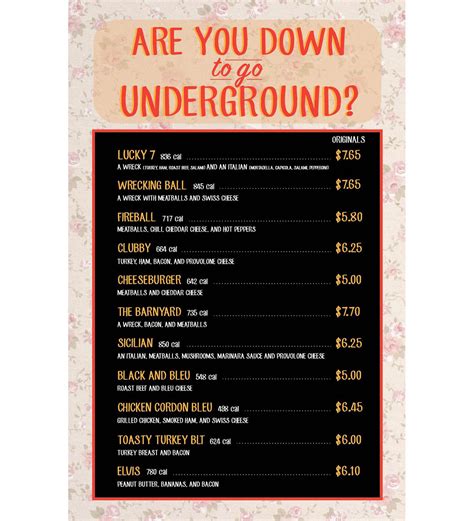 The underground menu. Things To Know About The underground menu. 