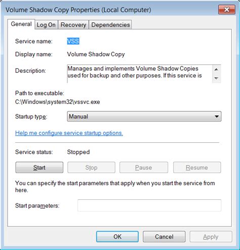 The volume shadow copy service entered the stopped state. .  <a href=https://d...