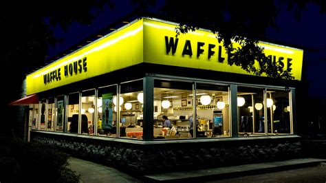 The waffle house. Headquartered in Norcross, GA, Waffle House restaurants have been serving Good Food Fast since 1955. Today the Waffle House system operates more than 1,800 restaurants in 25 states and is the world's leading server of waffles, t-bone steaks, hashbrowns, cheese 'n eggs, country ham, pork chops and grits. 