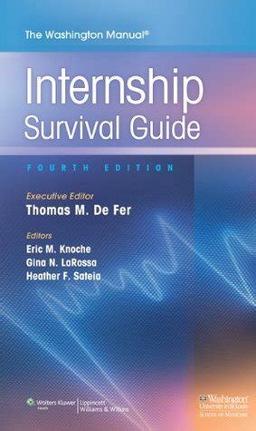 The washington manual internship survival guide by thomas m de fer. - Repair manual for toyota forklift fgc15.