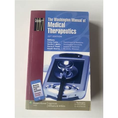 The washington manual of medical therapeutics 33rd edition. - Predicted log contests learning guides ser.