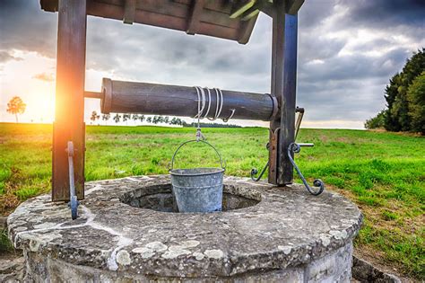 The wells. A well is a hole drilled into the ground to access water contained in an aquifer. A pipe and a pump are used to pull water out of the ground, and a screen filters out unwanted particles that could clog the pipe. Wells come in different shapes and sizes, depending on the type of material the well is drilled into and how much … 