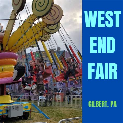 The West End Fair. Duration: 7 days. Public · Anyone on or off Facebook. Agricultural County Fair. Gilbert, Pennsylvania. Host. The West End Fair. 570 Fairgrounds Road, Gilbert, PA. West End Fair in Gilbert Pennsylvania. Event in Gilbert, PA by The West End Fair on Sunday, August 18 2024 with 1.4K people interested and 110 people going.. 