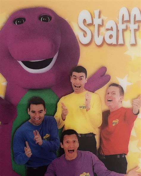 Barney appeared alongside children's band The Wiggles. Dancin' in the Aisles was an exclusive live satellite show seen on TVs in Walmart stores in 2000. Barney Wiki