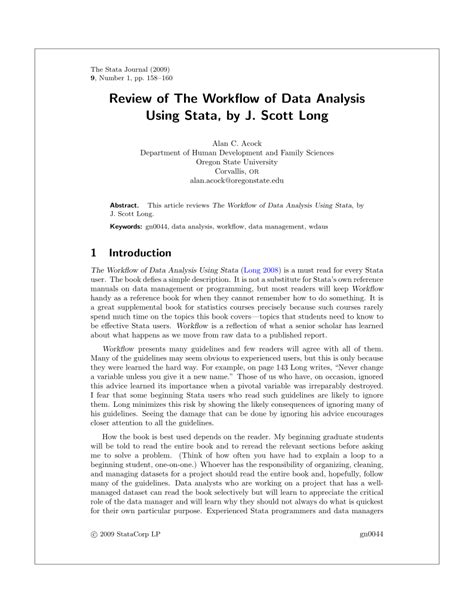The workflow of data analysis using stata pdf.  Scott Long,2008-12-10 The Workflow of Data Ana...