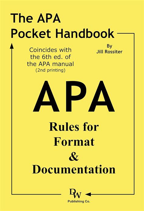 Download The Apa Pocket Handbook Rules For Format  Documentation Conforms To 6Th Edition Apa By Jill Rossiter