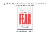 Full Download The Art Of Fear How To Understand And Embrace This Vital But Challenging Emotion By Kristen Ulmer