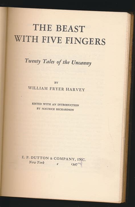 Read Online The Beast With Five Fingers By William Fryer Harvey