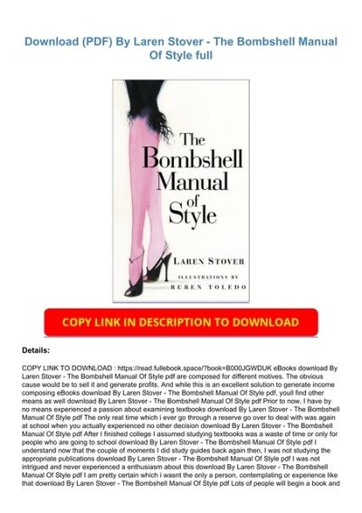 Read Online The Bombshell Manual Of Style By Laren Stover