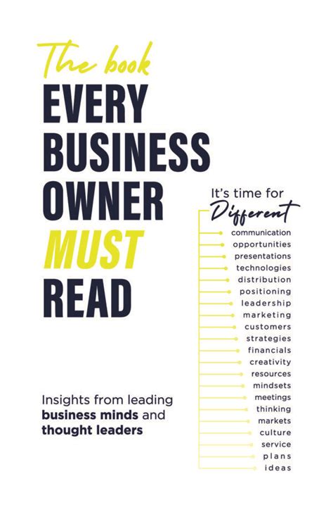 Read The Book Every Business Owner Must Read Its Time For Different By Various
