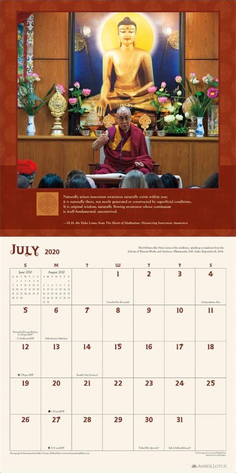 Read Online The Dalai Lama 2020 Wall Calendar Heart Of Wisdom By Dalai Lama Xiv