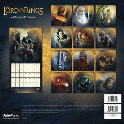 Full Download The Hobbit  Lord Of The Rings 2020 Calendar  Official Square Wall Format Calendar By The Hobbit  Lord Of The Rings