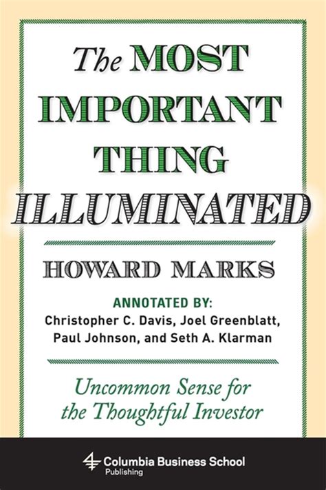 Full Download The Most Important Thing Illuminated Uncommon Sense For The Thoughtful Investor By Howard  Marks