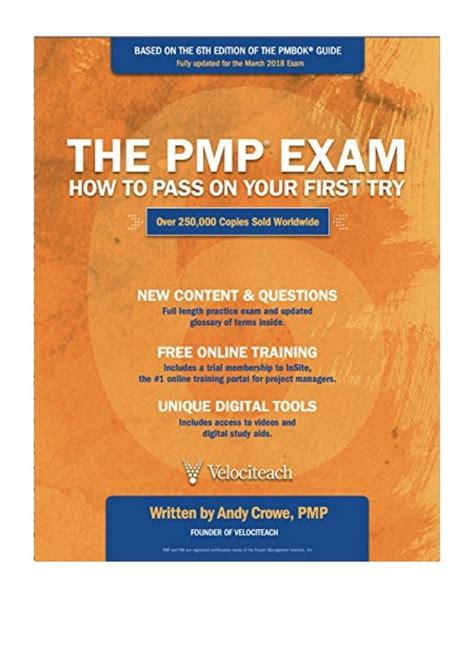 Full Download The Pmp Exam How To Pass On Your First Try By Andy Crowe
