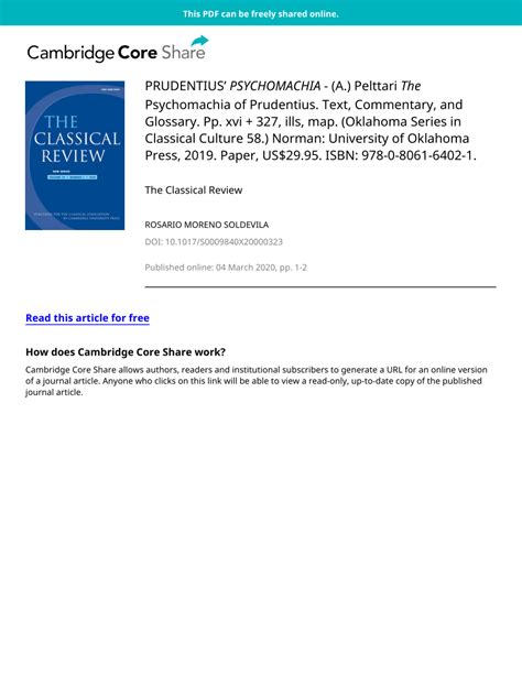 Download The Psychomachia Of Prudentius Text Commentary And Glossary Oklahoma Series In Classical Culture Book 58 By Aaron Pelttari