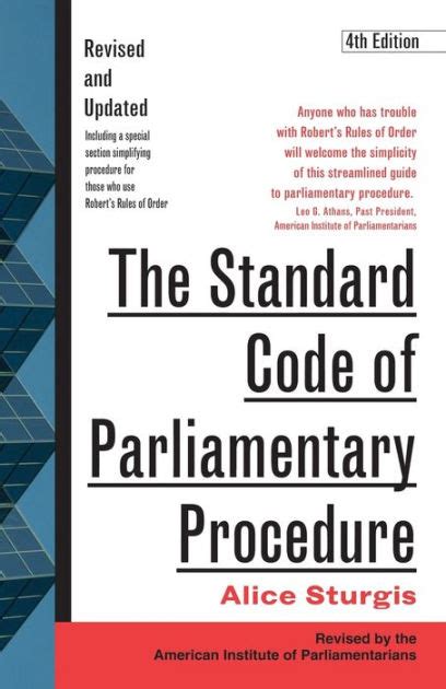 Download The Standard Code Of Parliamentary Procedure By Alice Sturgis