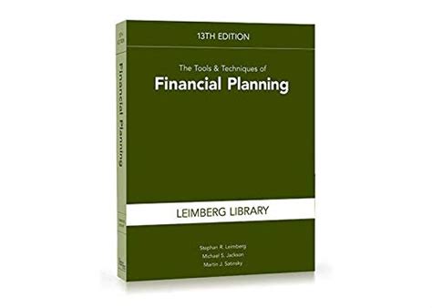 Read Online The Tools  Techniques Of Financial Planning 13Th Edition By Stephan Leimberg