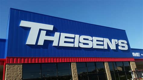 Theisen's - Community Involvement. Welcome to the NEW Theisens.com! Click before logging in. ®. Choose Your Store. 0. FREE Standard Shipping on All Clothing & Footwear Orders $49+. Hamburger. Shop All.