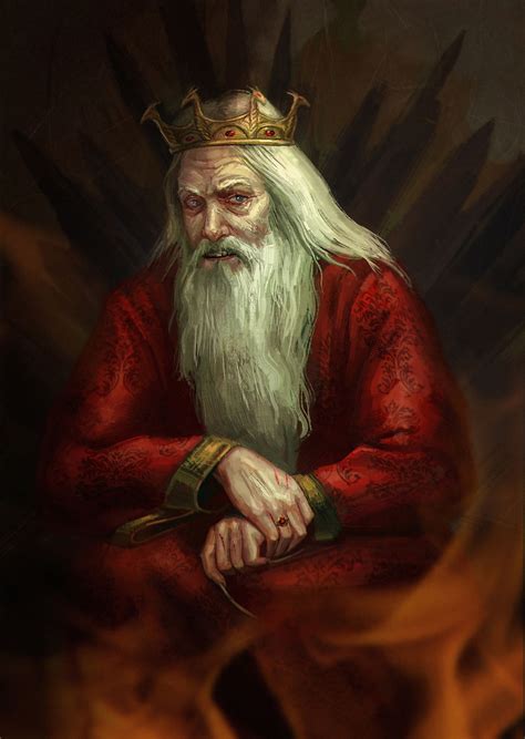 Themadiking. Jul 31, 2023 · The Mad King is Aerys II Targaryen, the father of Rhaegar, Viserys, and Daenerys Targaryen. Aerys was the last Targaryen king and was deposed by Robert Baratheon and Ned Stark in an uprising that became known as Robert’s Rebellion. Despite his reputation, Aerys’ early reign was promising (thanks in part to his Hand, Tywin Lannister), and he ... 