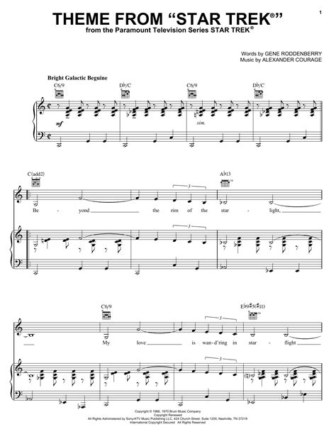 Theme from Star Trek(R) Sheet Music Direct