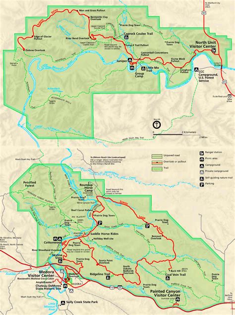 Theodore roosevelt national park map. 