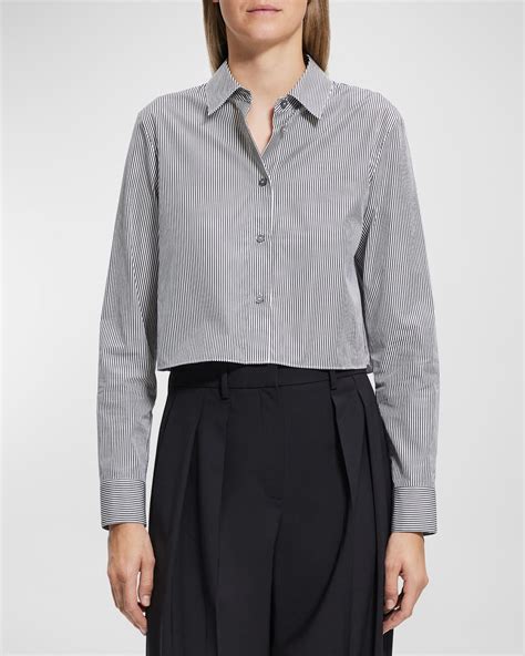 Theory Contemporary Cotton Shirt Neiman Marcus