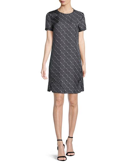 Theory Dresses Theory Tee Dress In Triangle Stripe Twill