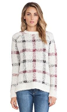 Theory Innis Sweater in Ivory Plaid REVOLVE