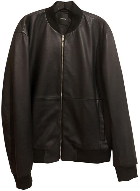 Theory navy Leather Jackets - ShopStyle