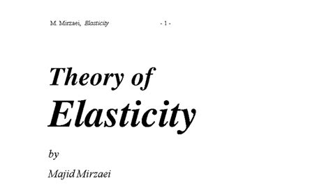 Theory of elasticity lecture notes ppt.  and 3.  3) Energy This document provides an i...