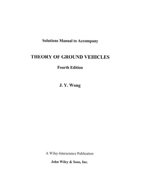 Theory of ground vehicles solution manual. - 2005 2011 honda trx250te 250tm recon service repair manual.
